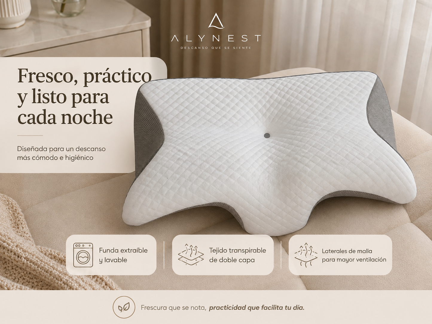Almohada cervical ergonómica